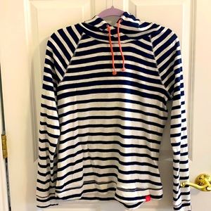 Navy & White Striped Sweatshirt